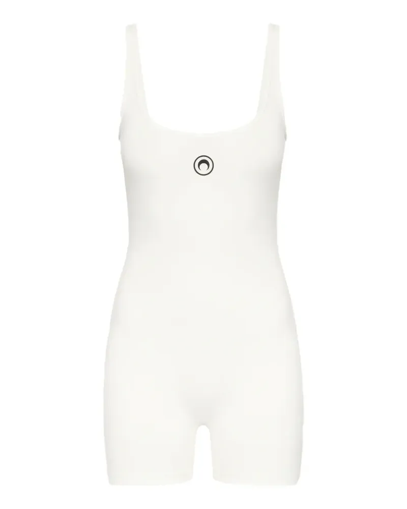 Marine Serre Gerippter Jersey-Catsuit - Weiß Weiß