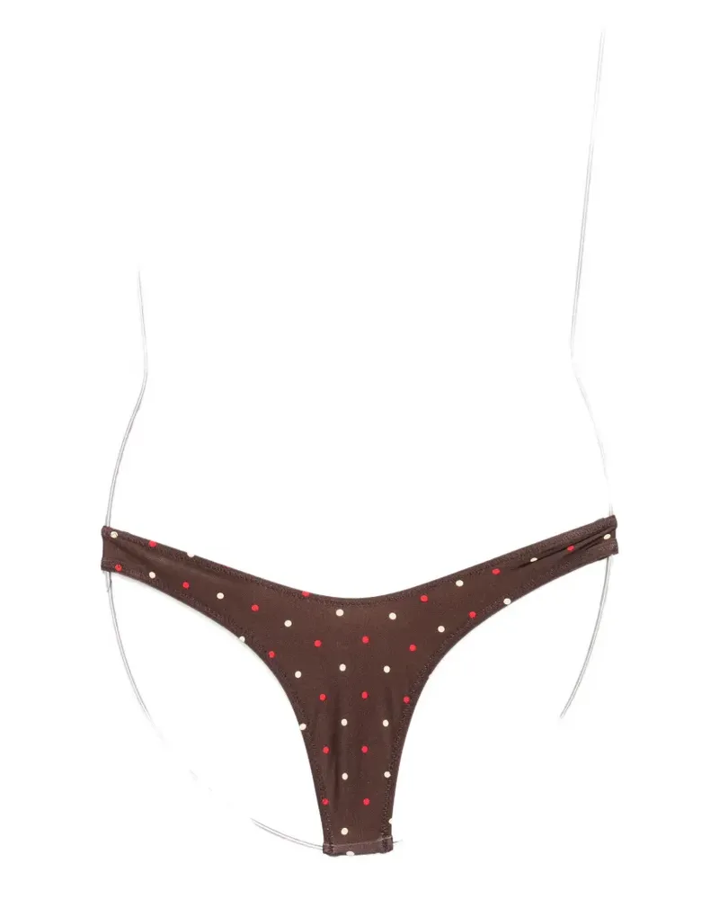 Frankies Bikinis Full Moon polka-dot bikini bottoms - Braun Braun
