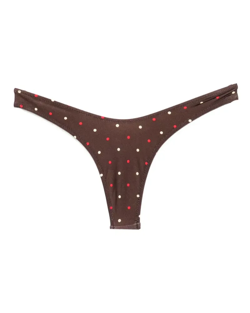 Frankies Bikinis Full Moon polka-dot bikini bottoms - Braun Braun