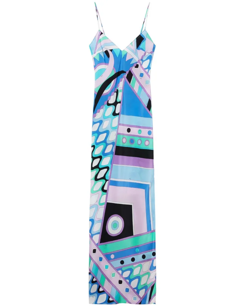 Emilio Pucci Seidenkleid mit Vivara-Print - Blau Blau