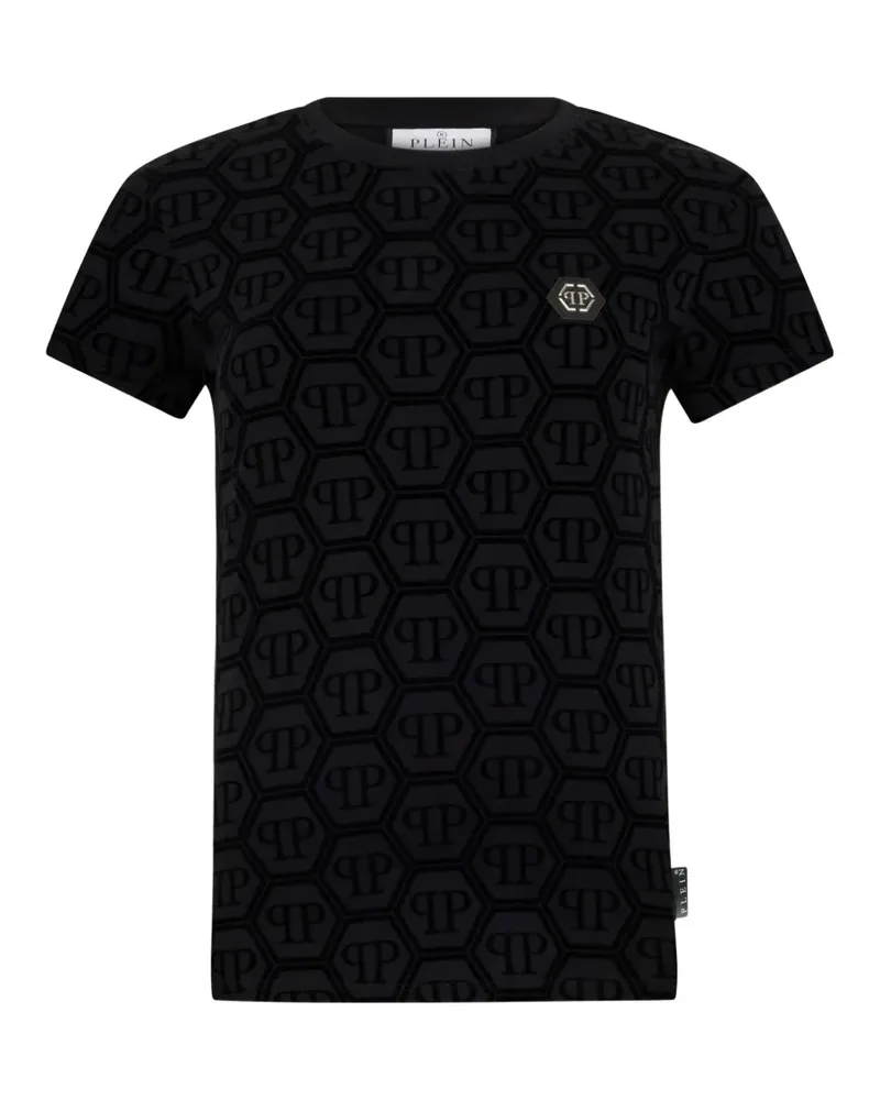 Philipp Plein jacquard monogram T-shirt - Schwarz Schwarz