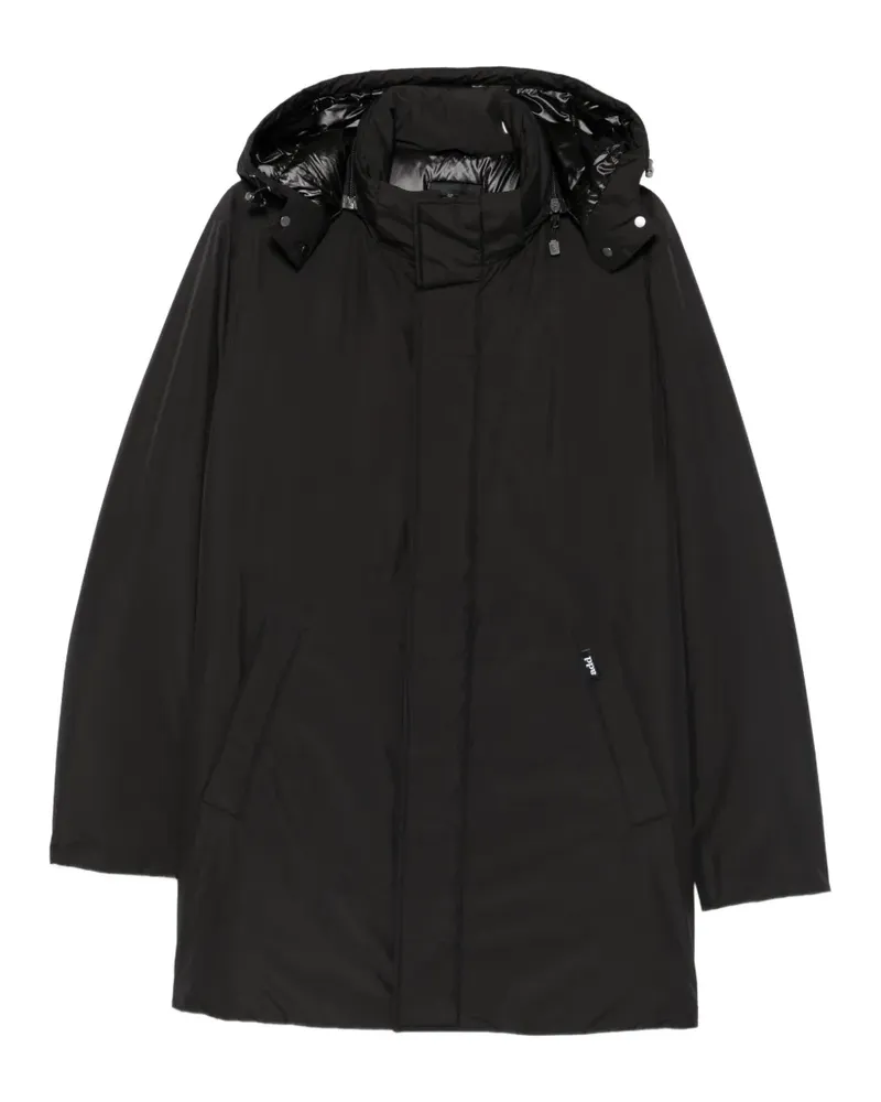 ADD hooded concealed-fastening coat - Schwarz Schwarz