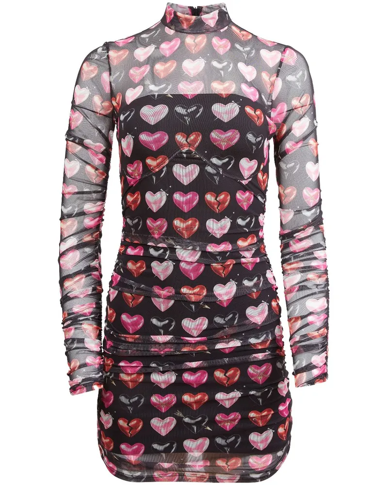 Fleur Du Mal Gerafftes Heartbreaker Minikleid - Schwarz Schwarz