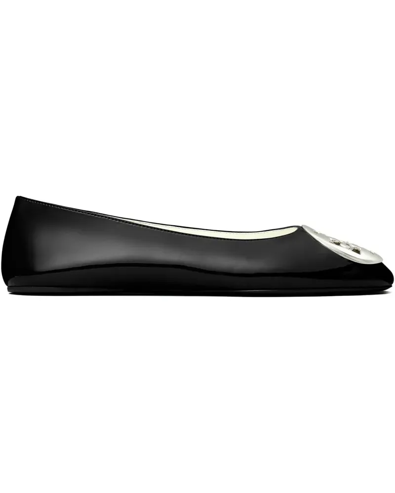 Tory Burch Reva Ballerinas mit Logo-Schild - Schwarz Schwarz