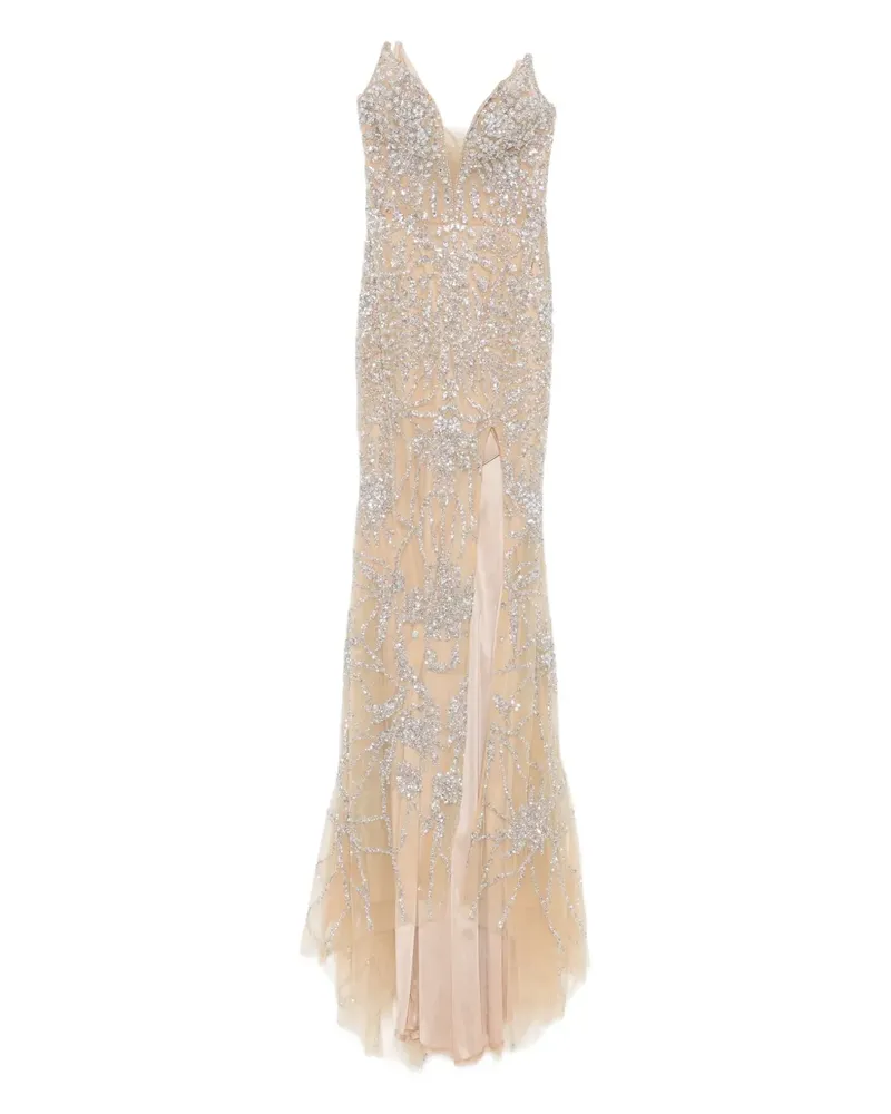 Holland & Holland Maxikleid mit V-Ausschnitt - Nude Nude