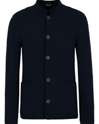 Giorgio Armani Cardigan mit Zickzackstickerei Blau