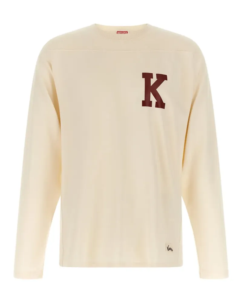 Kenzo Varsity-logo long-sleeve T-shirt - Nude Nude