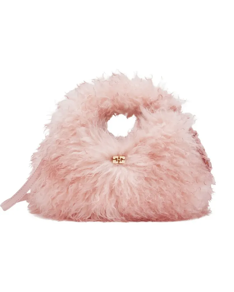 Ganni Shopper mit Logo-Schild - Rosa Rosa
