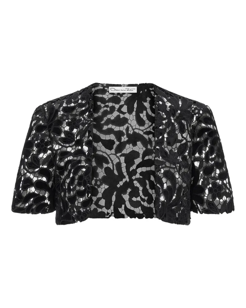 Oscar de la Renta Kurzärmelige Jacke - Schwarz Schwarz