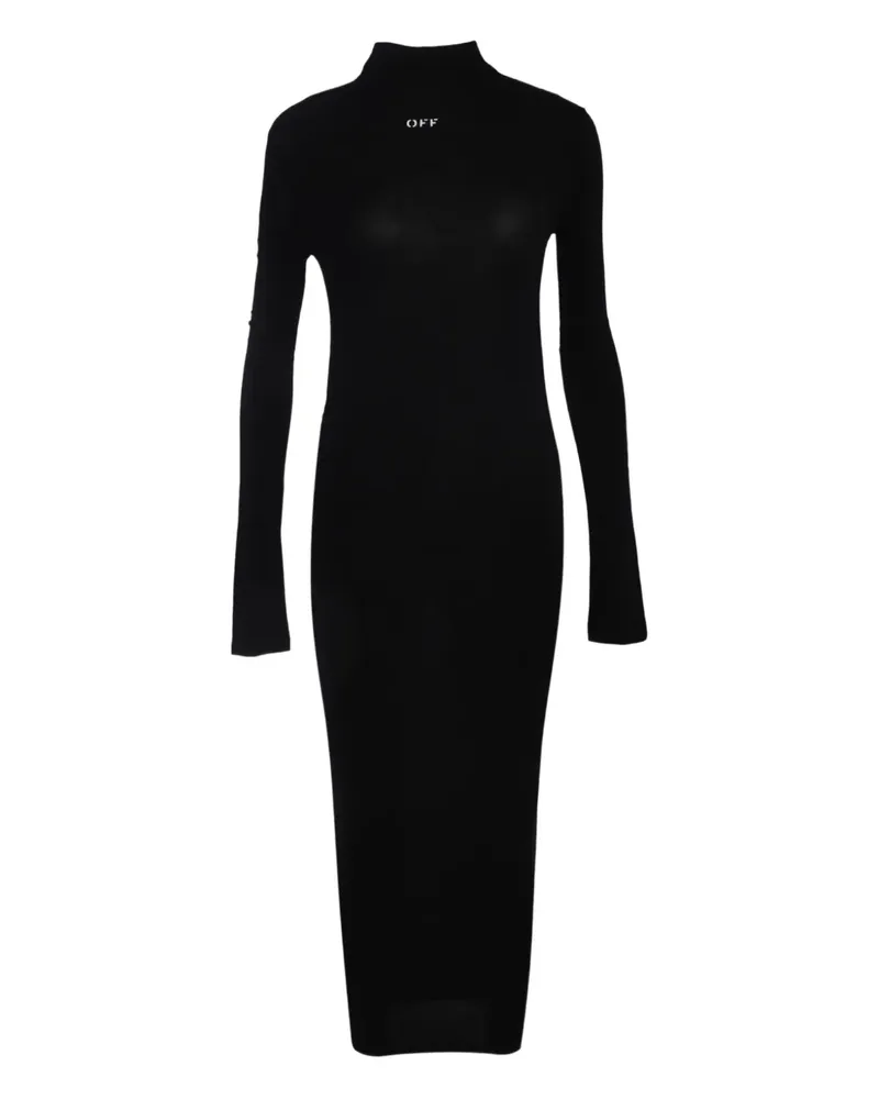 OFF-WHITE turtle-neck midi dress - Schwarz Schwarz