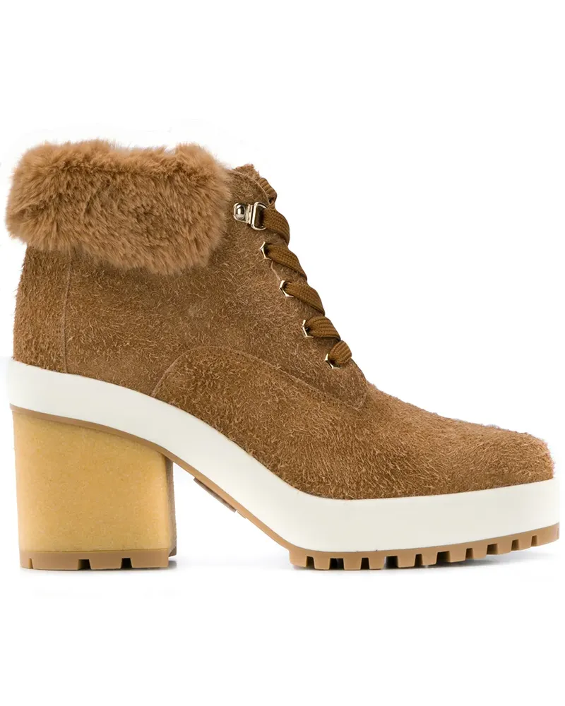 Hogan Stiefeletten mit Faux Fur - Nude Nude