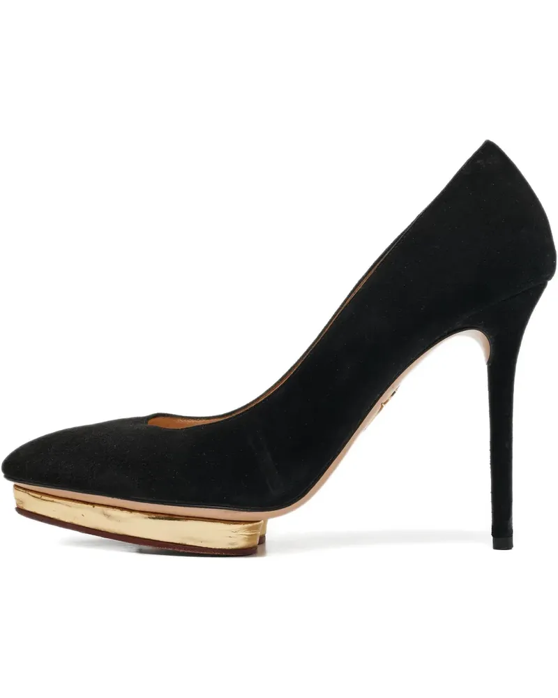 Charlotte Olympia Debbie Wildleder-Pumps mit Plateau 110mm - Schwarz Schwarz