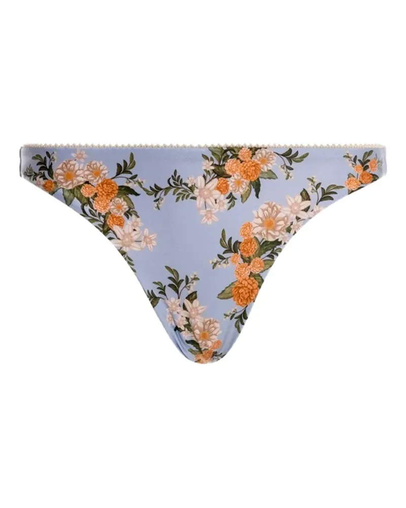 AGUA BENDITA Promesa Valle Bikinihöschen mit Blumenprint - Blau Blau