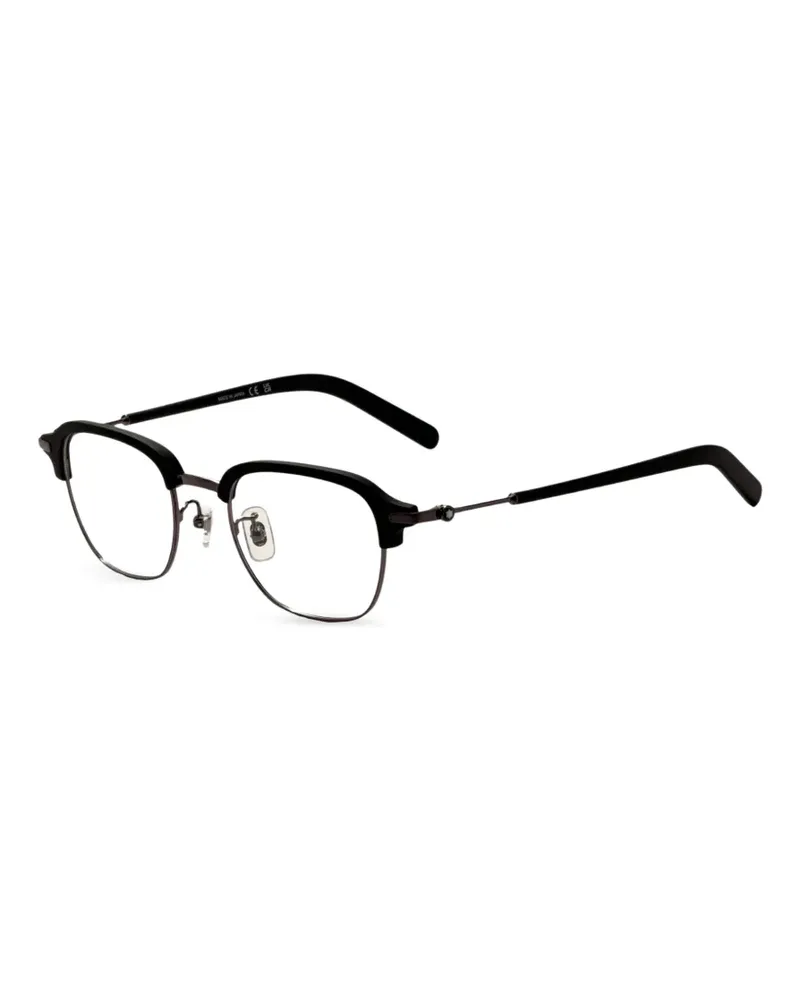 Montblanc Sonnenbrille mit Brauensteg - Schwarz Schwarz