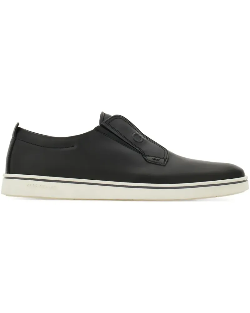 Ferragamo Slip-On-Sneakers aus Leder - Schwarz Schwarz