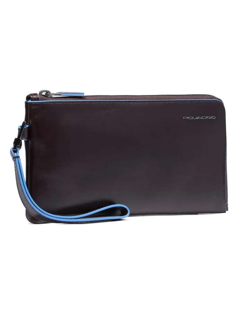 Piquadro leather wristlet clutch bag - Braun Braun