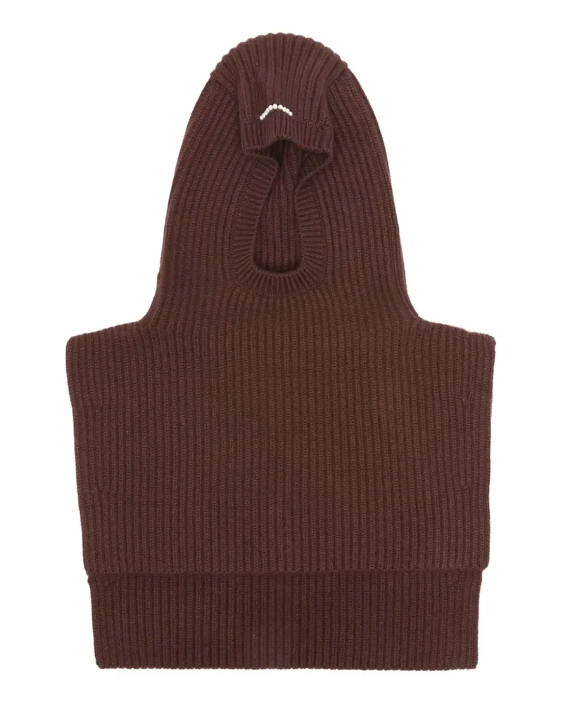 Carven Balaklava mit Perlen - Braun Braun