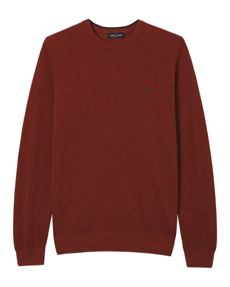 Fred Perry Strukturierter Strickpullover - Rot Rot