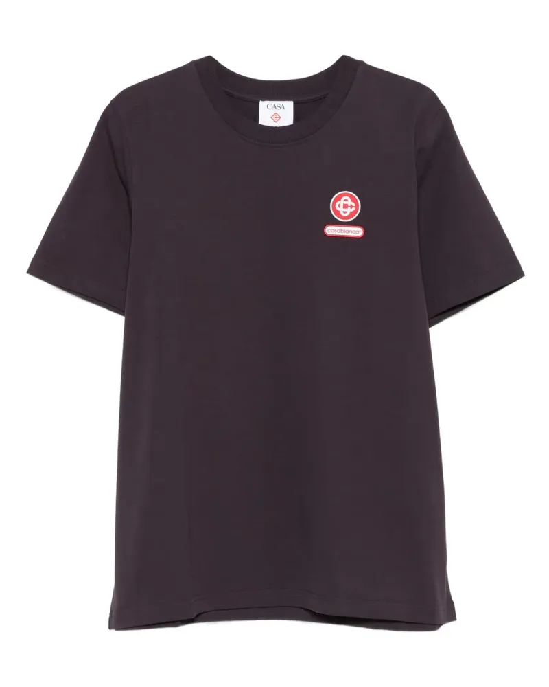 Casablanca Paris T-Shirt mit Logo-Patch - Violett Violett