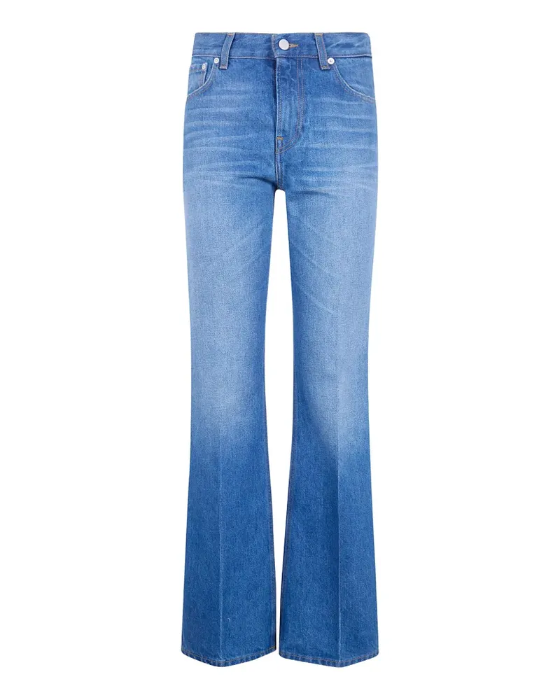 Haikure Schlagjeans mit Logo-Patch - Blau Blau