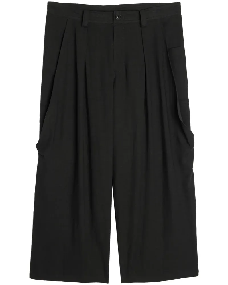Yohji Yamamoto O-Front Hose mit großer Tasche - Schwarz Schwarz