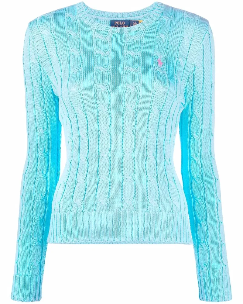 Ralph Lauren Polo Pony Pullover mit Zopfmuster - Blau Blau