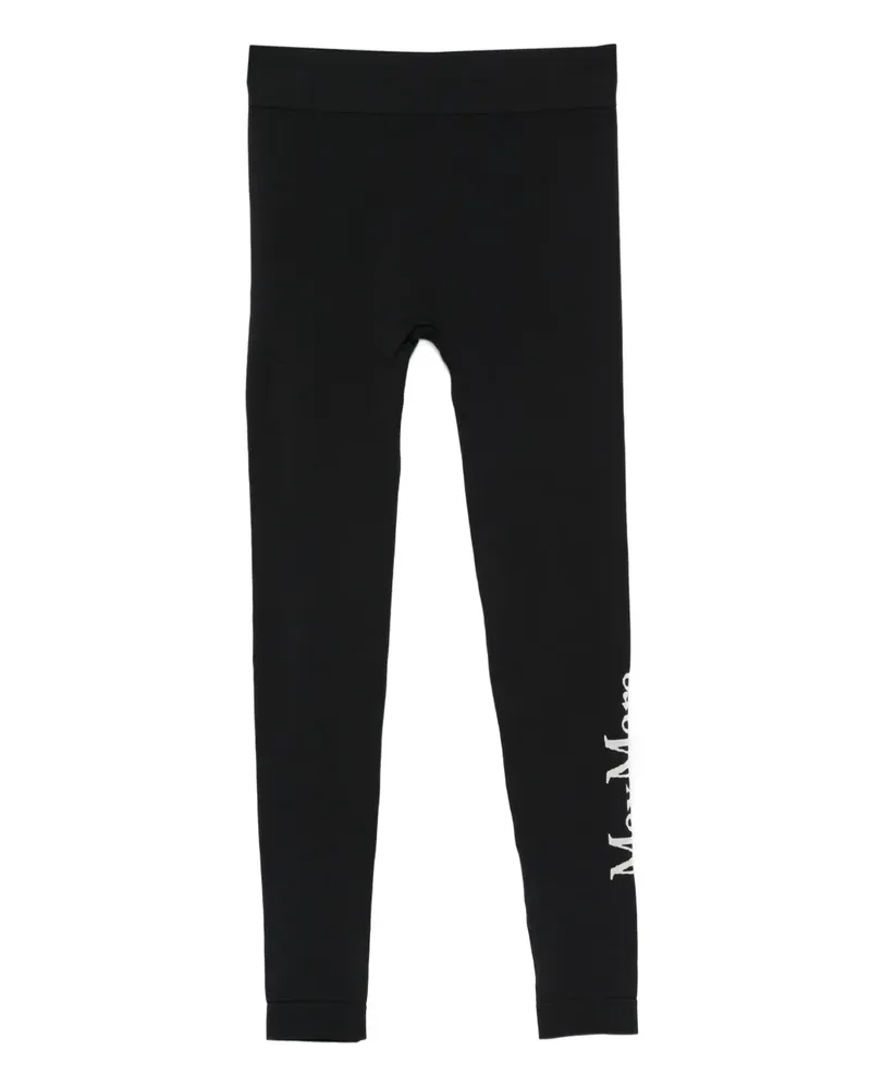 Max Mara Max Mara Jacquard-Leggings mit Logo - Schwarz Schwarz
