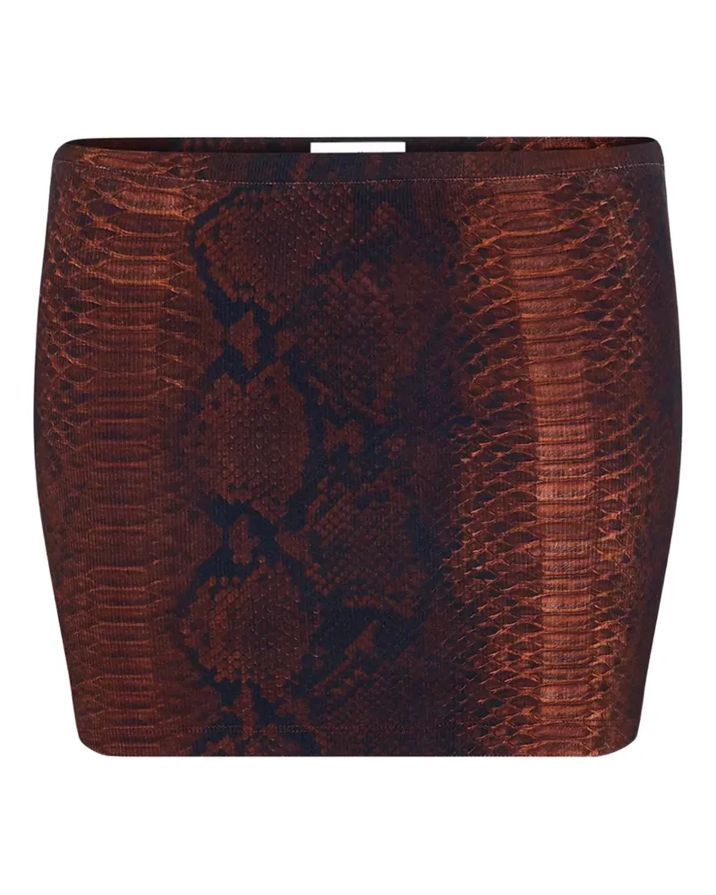 Jean Paul Gaultier Gerippter Minirock mit Print - Braun Braun