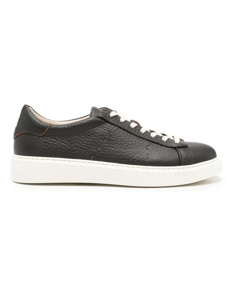 Eleventy grained-leather sneakers - Braun Braun