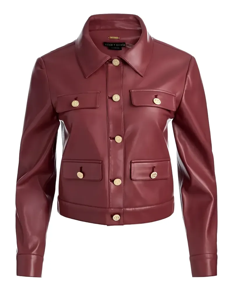 Alice + Olivia Kastige Jacke mit Kragen - Rot Rot