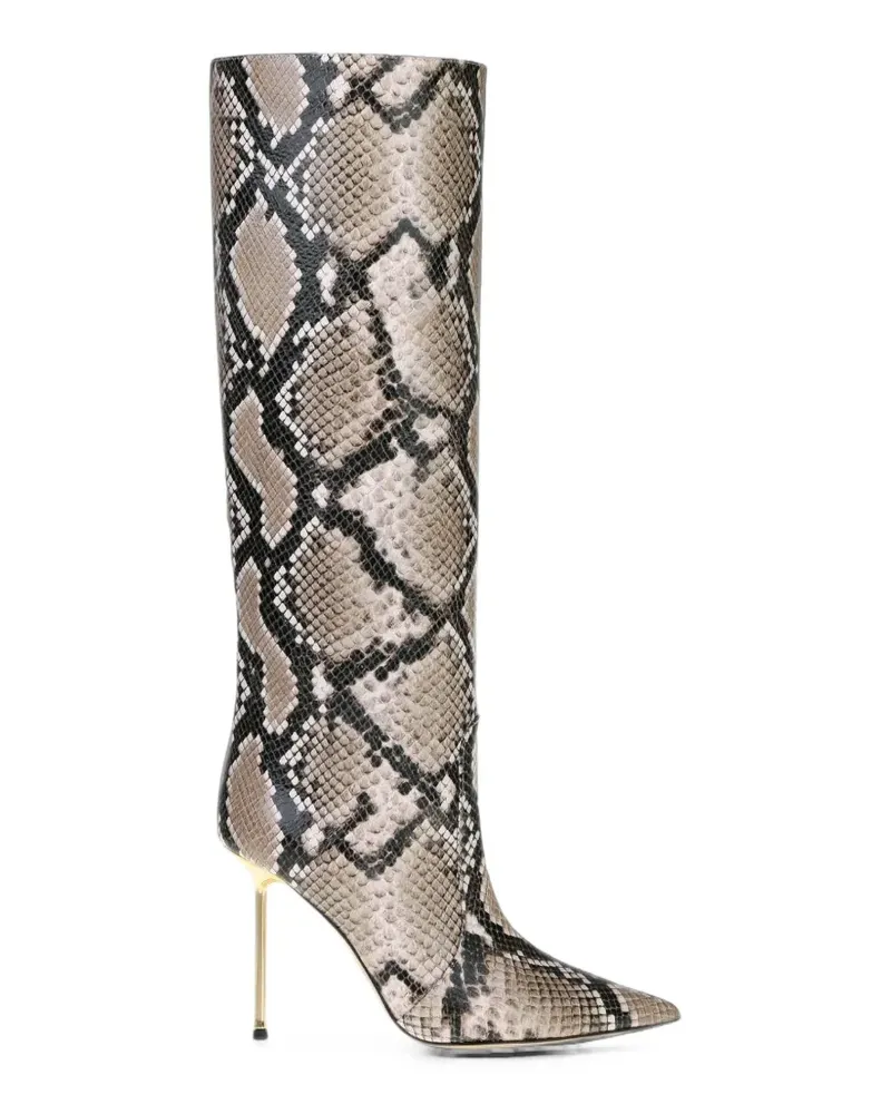NINALILOU Helen Stiefel mit Python-Effekt - Nude Nude