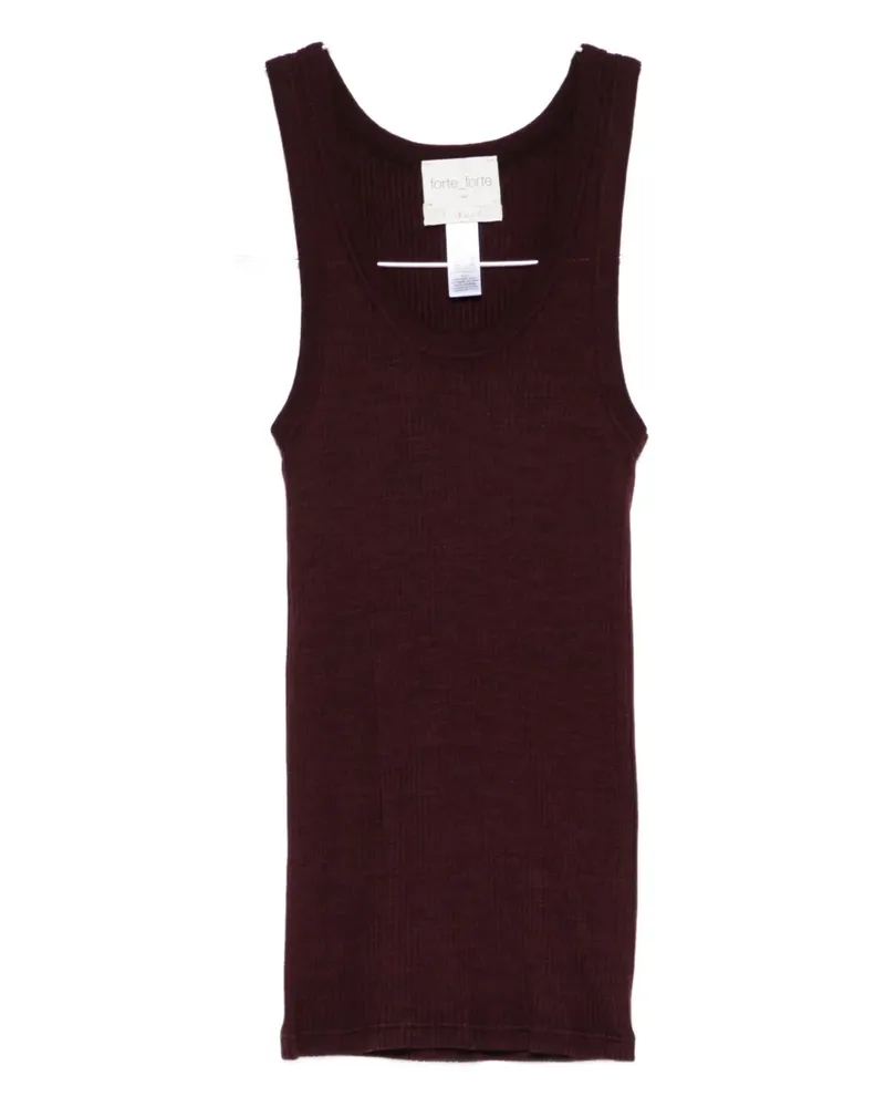 forte_forte ribbed top - Rot Rot