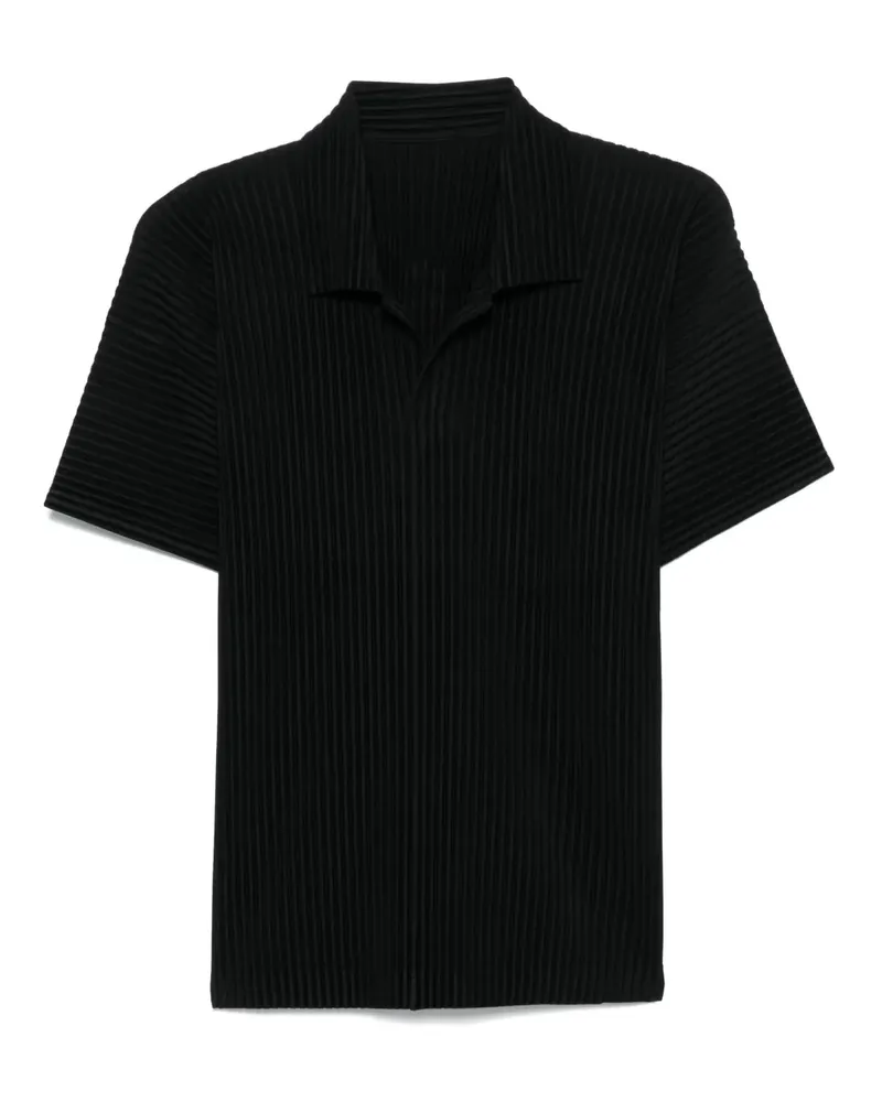 Issey Miyake Plissiertes T-Shirt - Schwarz Schwarz