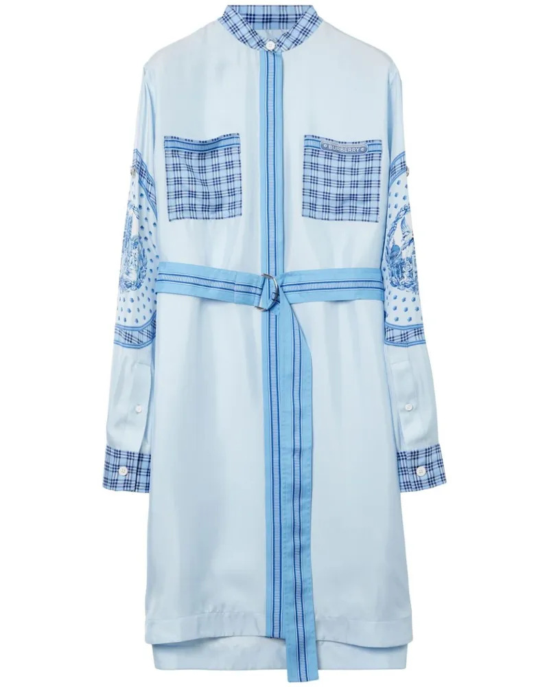 Burberry Hemdkleid mit Print - Blau Blau
