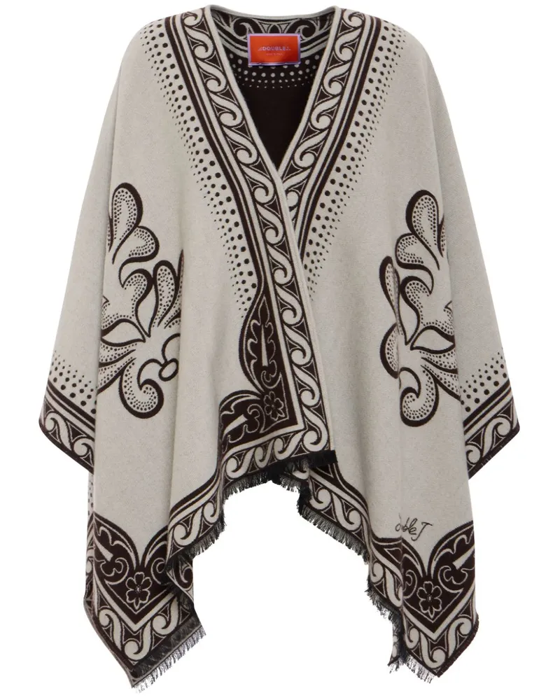 La DoubleJ Zweifarbiger Poncho - Nude Nude