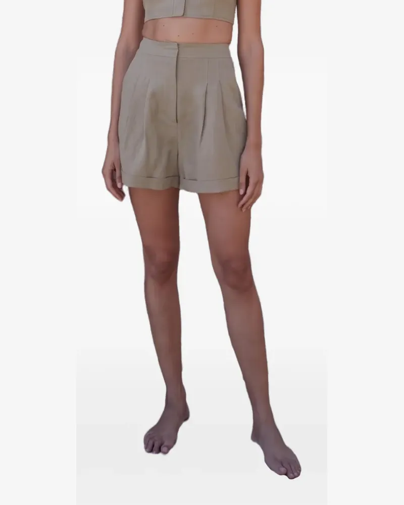 Le Kasha 1918 Cesare pleated linen shorts - Grau Grau