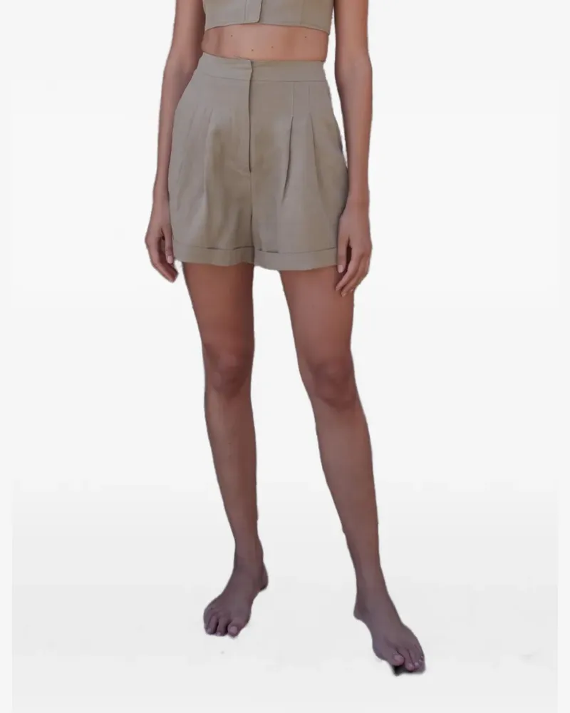 Le Kasha 1918 Cesare pleated linen shorts - Grau Grau
