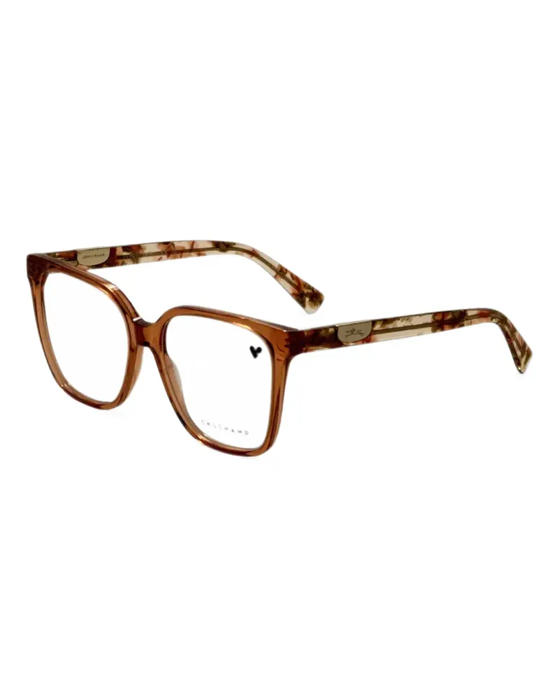 Longchamp Transparente Brille mit eckigem Gestell - Braun Braun