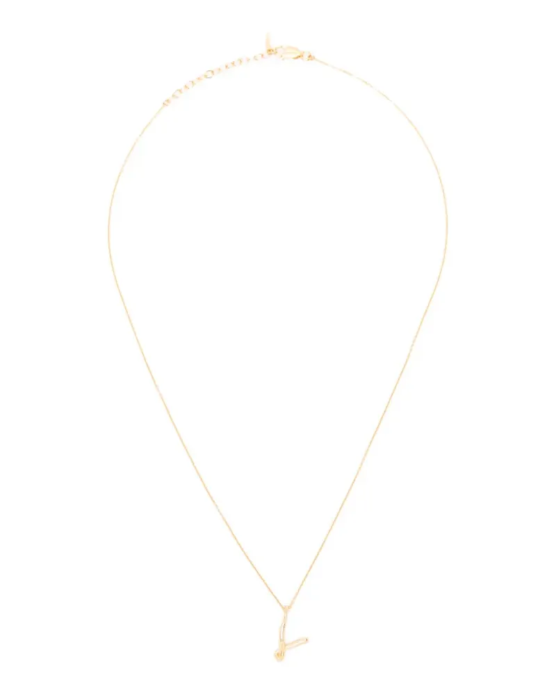 Missoma Curly Molten mini inicial-V necklace - Gold Gold