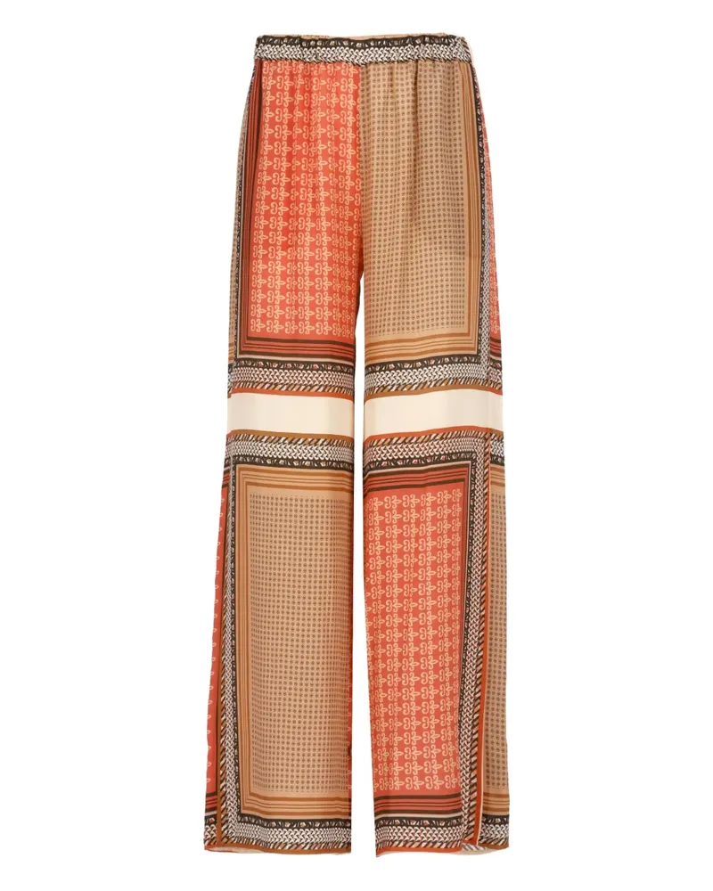 Antonelli Firenze Gemusterte Seidenhose - Orange Orange
