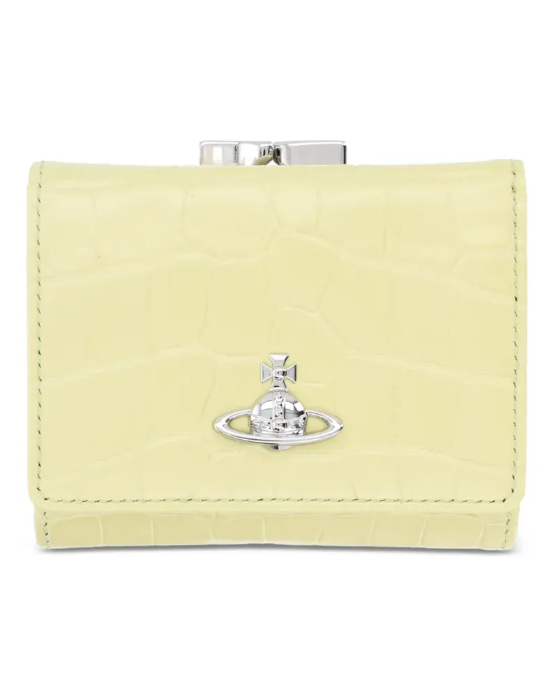 Vivienne Westwood Portemonnaie in Kroko-Optik - Gelb Gelb