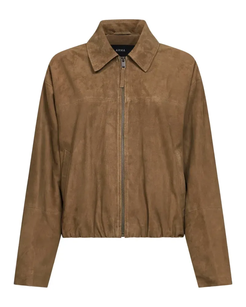 Arma zip leather coat - Braun Braun