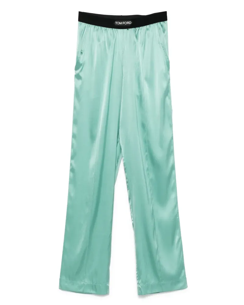 Tom Ford Satin-Pyjamahose - Grün Grün