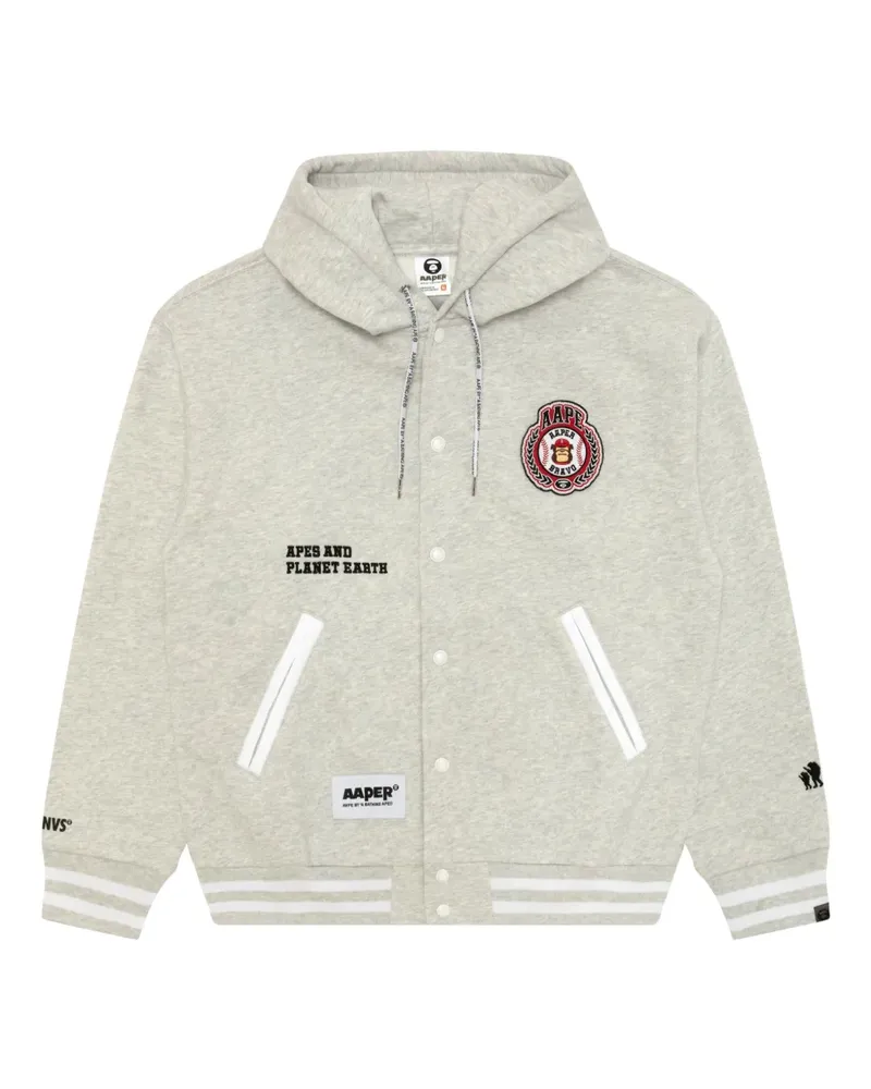 BAPE appliqué-detail hoodie - Grau Grau