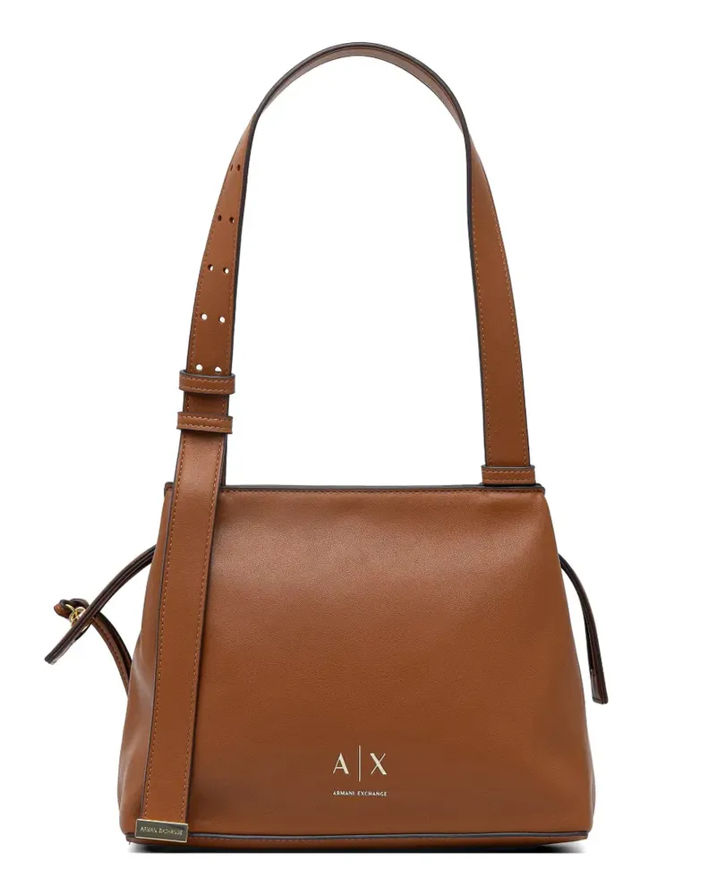 Armani Exchange logo-plaque shoulder bag - Braun Braun