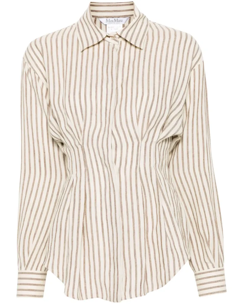 Max Mara Gestreiftes Eritrea Hemd - Weiß Weiß