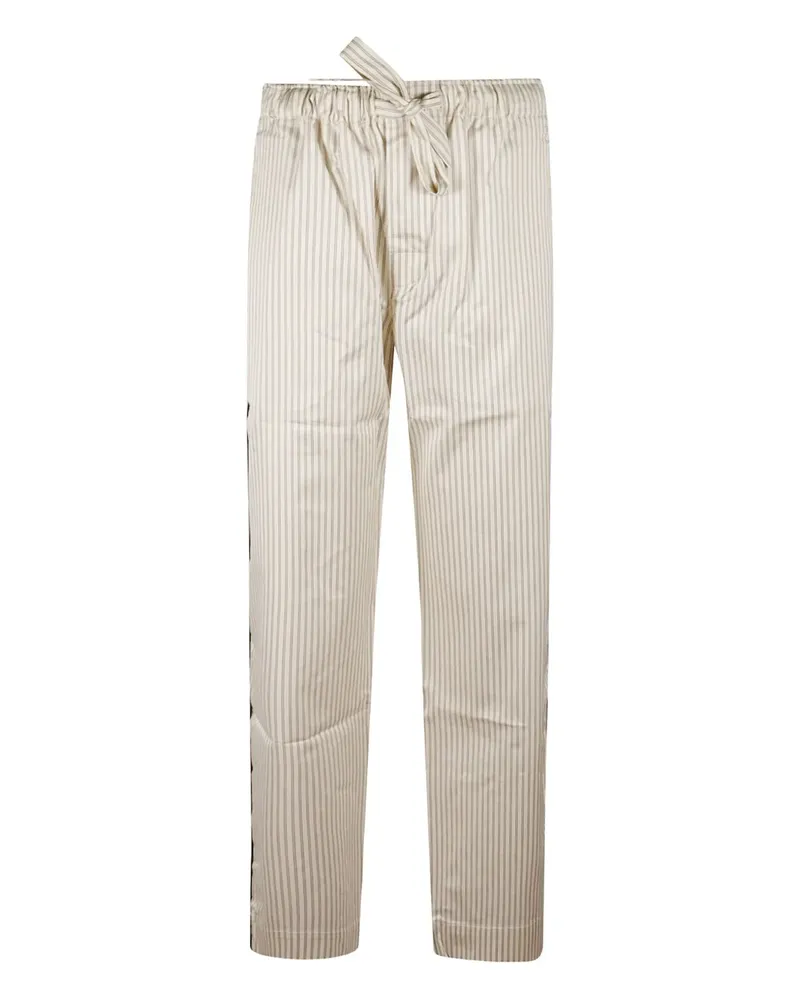 TEKLA Gestreifte Pyjama-Hose - Braun Braun