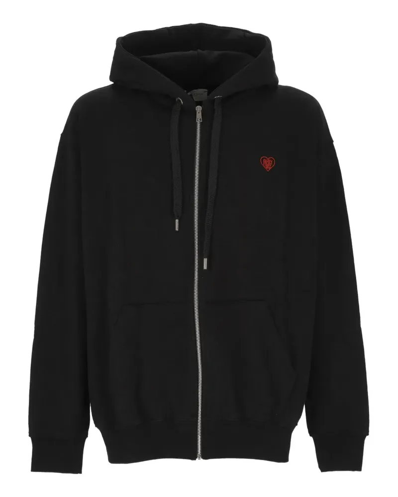 Family First Hoodie mit Herz-Stickerei - Schwarz Schwarz