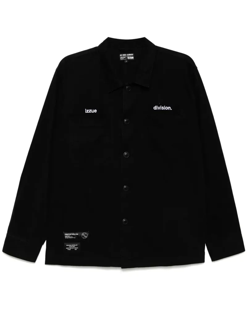 Izzue Hemd mit Logo-Stickerei - Schwarz Schwarz