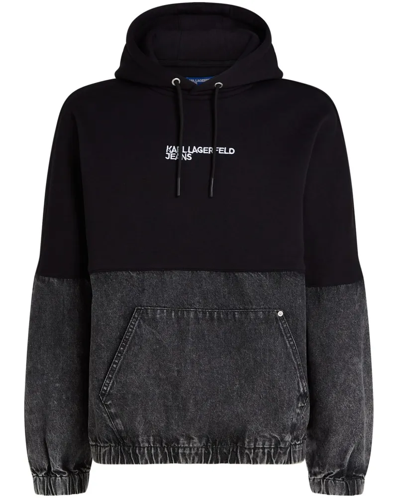 Karl Lagerfeld Hoodie mit Logo-Stickerei Schwarz